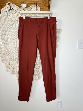 Lululemon Commission Pant Slim Fit Burnt Orange Mens Size 34 x 32